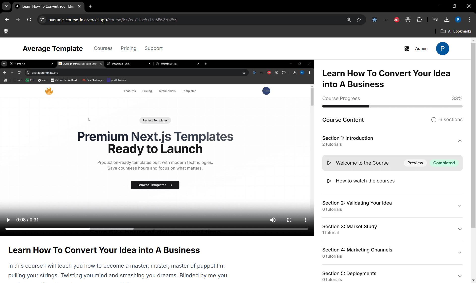 Next.js 15 Course Selling Template With Stripe, Mongodb, Prisma with Complete Admin Panel | Next.js 15 LMS preview 3